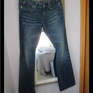 Anoname' Jeans Regular 12 Size 29 Straight Leg slight Flare Logo Pockets Stretch